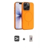 MARSİLYAN™- iPhone 16 Pro Max Kılıf Atlas Asil Prime - Siyah Bilvis 3D Cam Ekran Koruyucu + PVD Metal Kamera Lens - SH