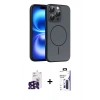MARSİLYAN™- iPhone 16 Pro Max Kılıf Atlas Asil Prime - Siyah Bilvis 3X AR Hayalet Cam Ekran Koruyucu + Bilvis Titan Kamera Lens - SH