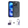 MARSİLYAN™- iPhone 16 Pro Max Kılıf Atlas Asil Prime - Siyah Bilvis 3X AR HD Cam Ekran Koruyucu + Bilvis Titan Kamera Lens - SH