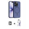 MARSİLYAN™- iPhone 16 Pro Max Kılıf Atlas Asil Prime - Siyah Bilvis 3X AR HD Cam Ekran Koruyucu + PVD Metal Kamera Lens - GS