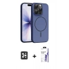 MARSİLYAN™- iPhone 16 Pro Max Kılıf Atlas Asil Prime - Siyah Bilvis 3X AR HD Cam Ekran Koruyucu + PVD Metal Kamera Lens - SH