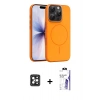 MARSİLYAN™- iPhone 16 Pro Max Kılıf Atlas Asil Prime - Siyah Bilvis 3X AR HD Cam Ekran Koruyucu + PVD Metal Kamera Lens - SH