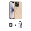 MARSİLYAN™- iPhone 16 Pro Max Kılıf Atlas Asil Prime - Siyah Bilvis 3X AR HD Cam Ekran Koruyucu + PVD Metal Kamera Lens - SH
