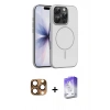 MARSİLYAN™- iPhone 16 Pro Max Kılıf Atlas Asil Prime - Siyah Bilvis 5in1 3D Magic Cam Ekran Koruyucu + Pers Alüminyum Kamera Lens - CLTM