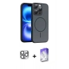 MARSİLYAN™- iPhone 16 Pro Max Kılıf Atlas Asil Prime - Siyah Bilvis 5in1 3D Magic Cam Ekran Koruyucu + Pers Alüminyum Kamera Lens - GI