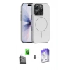 MARSİLYAN™- iPhone 16 Pro Max Kılıf Atlas Asil Prime - Siyah Bilvis 5in1 3D Magic Cam Ekran Koruyucu + Siyah Raze Metal Kamera Lens