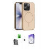 MARSİLYAN™- iPhone 16 Pro Max Kılıf Atlas Asil Prime - Siyah Bilvis 5in1 3D Magic Cam Ekran Koruyucu + Siyah Raze Metal Kamera Lens