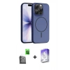 MARSİLYAN™- iPhone 16 Pro Max Kılıf Atlas Asil Prime - Siyah Bilvis 5in1 3D Magic Cam Ekran Koruyucu + Siyah Raze Metal Kamera Lens