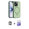 MARSİLYAN™- iPhone 16 Pro Max Kılıf Atlas Asil Prime - Siyah Bilvis 5in1 5D Magic Hayalet Cam Ekran Koruyucu + PVD Metal Kamera Lens - GS