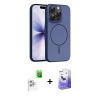 MARSİLYAN™- iPhone 16 Pro Max Kılıf Atlas Asil Prime - Siyah Bilvis 5in1 5D Magic Hayalet Cam Ekran Koruyucu + Raze Metal Kamera Lens - BZ