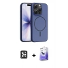 MARSİLYAN™- iPhone 16 Pro Max Kılıf Atlas Asil Prime - Siyah Bilvis 5in1 5D Magic Hayalet Cam Ekran Koruyucu + Siyah PVD Metal Kamera Lens