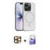 MARSİLYAN™- iPhone 16 Pro Max Kılıf Atlas Asil Prime - Siyah Bilvis 5in1 5D Magic Hayalet Cam Ekran Koruyucu + Pers Alüminyum Kamera Lens - CLTM