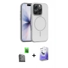 MARSİLYAN™- iPhone 16 Pro Max Kılıf Atlas Asil Prime - Siyah Bilvis 5in1 5D Magic Hayalet Cam Ekran Koruyucu + Raze Metal Kamera Lens - SH