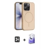 MARSİLYAN™- iPhone 16 Pro Max Kılıf Atlas Asil Prime - Siyah Bilvis 5in1 5D Magic Hayalet Cam Ekran Koruyucu + PVD Metal Kamera Lens - SH
