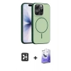 MARSİLYAN™- iPhone 16 Pro Max Kılıf Atlas Asil Prime - Siyah Bilvis 5in1 5D Magic Hayalet Cam Ekran Koruyucu + Siyah PVD Metal Kamera Lens