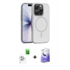 MARSİLYAN™- iPhone 16 Pro Max Kılıf Atlas Asil Prime - Siyah Bilvis 5in1 5D Magic Hayalet Cam Ekran Koruyucu + Raze Metal Kamera Lens - BZ