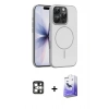 MARSİLYAN™- iPhone 16 Pro Max Kılıf Atlas Asil Prime - Siyah Bilvis 5in1 5D Magic Hayalet Cam Ekran Koruyucu + PVD Metal Kamera Lens - GS