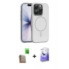 MARSİLYAN™- iPhone 16 Pro Max Kılıf Atlas Asil Prime - Siyah Bilvis 5in1 5D Magic Hayalet Cam Ekran Koruyucu + Raze Metal Kamera Lens - CLTM