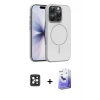 MARSİLYAN™- iPhone 16 Pro Max Kılıf Atlas Asil Prime - Siyah Bilvis 5in1 5D Magic Hayalet Cam Ekran Koruyucu + PVD Metal Kamera Lens - SH