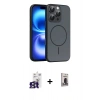MARSİLYAN™- iPhone 16 Pro Max Kılıf Atlas Asil Prime - Siyah Bilvis Hayalet Cam Ekran Koruyucu + Bilvis Titan Kamera Lens - TMGI
