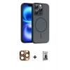 MARSİLYAN™- iPhone 16 Pro Max Kılıf Atlas Asil Prime - Siyah Bilvis Hayalet Cam Ekran Koruyucu + Pers Alüminyum Kamera Lens - CLTM