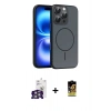 MARSİLYAN™- iPhone 16 Pro Max Kılıf Atlas Asil Prime - Siyah Buffer Cam Ekran Koruyucu + Bilvis Titan Kamera Lens - GS