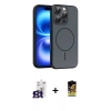 MARSİLYAN™- iPhone 16 Pro Max Kılıf Atlas Asil Prime - Siyah Buffer Cam Ekran Koruyucu + Bilvis Titan Kamera Lens - TMGI