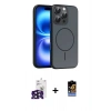MARSİLYAN™- iPhone 16 Pro Max Kılıf Atlas Asil Prime - Siyah Buffer Hayalet Cam Ekran Koruyucu + Bilvis Titan Kamera Lens - SH