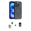 MARSİLYAN™- iPhone 16 Pro Max Kılıf Atlas Asil Prime - Siyah Buffer Hayalet Cam Ekran Koruyucu + Raze Metal Kamera Lens - NLGY