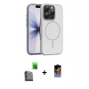 MARSİLYAN™- iPhone 16 Pro Max Kılıf Atlas Asil Prime - Siyah Buffer Hayalet Cam Ekran Koruyucu + Raze Metal Kamera Lens - SH