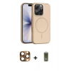 MARSİLYAN™- iPhone 16 Pro Max Kılıf Atlas Asil Prime - Siyah Joko Magic 5D Hayalet Cam + Çöl Titanyum Pers Alüminyum Kamera Lens