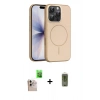 MARSİLYAN™- iPhone 16 Pro Max Kılıf Atlas Asil Prime - Siyah Joko Magic 5D Hayalet Cam + Natural Grey Raze Metal Kamera Lens