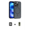 MARSİLYAN™- iPhone 16 Pro Max Kılıf Atlas Asil Prime - Siyah Joko Magic 5D Hayalet Cam + PVD Metal Kamera Lens - SH