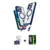 MARSİLYAN™- iPhone 16 Pro Max Kılıf Atlas Doku Koleksiyonu - Şeffaf 360 Full Body Arka Koruyucu + Bilvis Titan Kamera Lens - SH