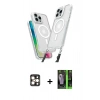 MARSİLYAN™- iPhone 16 Pro Max Kılıf Atlas Doku Koleksiyonu - Şeffaf 360 Full Body Arka Koruyucu + PVD Metal Kamera Lens - GD