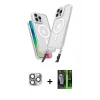 MARSİLYAN™- iPhone 16 Pro Max Kılıf Atlas Doku Koleksiyonu - Şeffaf 360 Full Body Arka Koruyucu + Pers Alüminyum Kamera Lens - GI