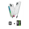 MARSİLYAN™- iPhone 16 Pro Max Kılıf Atlas Doku Koleksiyonu - Şeffaf 360 Full Body Arka Koruyucu + PVD Metal Kamera Lens - SH