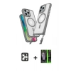 MARSİLYAN™- iPhone 16 Pro Max Kılıf Atlas Doku Koleksiyonu - Şeffaf 360 Full Body Arka Koruyucu + PVD Metal Kamera Lens - GS
