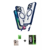 MARSİLYAN™- iPhone 16 Pro Max Kılıf Atlas Doku Koleksiyonu - Şeffaf 360 Full Body Arka Koruyucu + Raze Metal Kamera Lens - NLGY