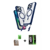 MARSİLYAN™- iPhone 16 Pro Max Kılıf Atlas Doku Koleksiyonu - Şeffaf 360 Full Body Arka Koruyucu + Raze Metal Kamera Lens - CLTM