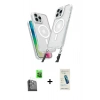 MARSİLYAN™- iPhone 16 Pro Max Kılıf Atlas Doku Koleksiyonu - Şeffaf Pasifik Cam Ekran Koruyucu + Raze Metal Kamera Lens - SH