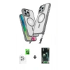MARSİLYAN™- iPhone 16 Pro Max Kılıf Atlas Doku Koleksiyonu - Siyah 360 Mat Full Body Arka Koruyucu + Raze Metal Kamera Lens - BZ