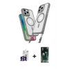 MARSİLYAN™- iPhone 16 Pro Max Kılıf Atlas Doku Koleksiyonu - Siyah 360 Mat Full Body Arka Koruyucu + Titanyum Gri Bilvis Titan Kamera Lens