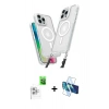 MARSİLYAN™- iPhone 16 Pro Max Kılıf Atlas Doku Koleksiyonu - Siyah 3D Antistatik Cam Ekran Koruyucu + Raze Metal Kamera Lens - BZ