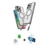 MARSİLYAN™- iPhone 16 Pro Max Kılıf Atlas Doku Koleksiyonu - Siyah 3D Antistatik Cam Ekran Koruyucu + Raze Metal Kamera Lens - BZ