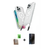 MARSİLYAN™- iPhone 16 Pro Max Kılıf Atlas Doku Koleksiyonu - Siyah 3D Antistatik Hayalet Cam Ekran Koruyucu + Raze Metal Kamera Lens - CLTM