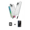 MARSİLYAN™- iPhone 16 Pro Max Kılıf Atlas Doku Koleksiyonu - Siyah 3D Antistatik Hayalet Cam Ekran Koruyucu + PVD Metal Kamera Lens - SH