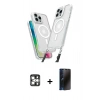 MARSİLYAN™- iPhone 16 Pro Max Kılıf Atlas Doku Koleksiyonu - Siyah 3D Antistatik Hayalet Cam Ekran Koruyucu + PVD Metal Kamera Lens - GS