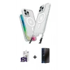 MARSİLYAN™- iPhone 16 Pro Max Kılıf Atlas Doku Koleksiyonu - Siyah 3D Antistatik Hayalet Cam Ekran Koruyucu + Bilvis Titan Kamera Lens - TMGI