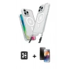 MARSİLYAN™- iPhone 16 Pro Max Kılıf Atlas Doku Koleksiyonu - Siyah 3D Antistatik Mat Seramik Nano Ekran Koruyucu + PVD Metal Kamera Lens - SH